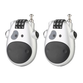 Maizoon 2 Pack Combination Password Padlock with 3 Digit Resettable Code Combo Retractable Steel Wire for Luggage Motorcycle Helmet Backpack School Locker Silver