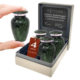 4 Pack Small Cremation Urn for Human Ashes Keepsake | Miniature Little Memorial for Ashes | Personal Cremation Keepsake | Mini Ash Holder | Elegant Tribute for Loved Ones | TSA Travel Compliant Green