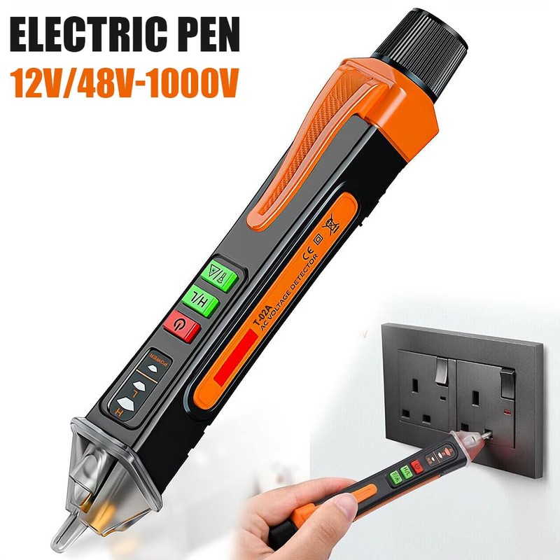 BRAVECOW Current Tester, AC Non-Contact Voltage Tester 12-1000V/48V-1000V, Test Pen