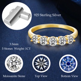 MISUMOR Moissanite Ring Women's Sterling Silver 925 Engagement Ring Wedding Rings Eternity Rings Women Jewellery Gift for Women Girlfriend Wedding Anniversary Valentine's Day Christmas, Sterling