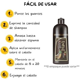 Castaño- Shampoo Tinte Instantaneo Para Cabello Cubre Canas Jengibre 500Ml - Champú Instant Hair Color Para Teñir El Cabello 3 En 1 Coloración Al Inst