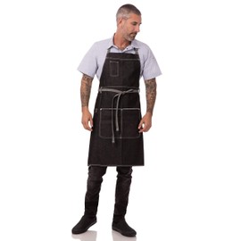 Chef Works Unisex Bronx Bib Apron, Black, One Size