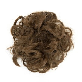 IMISSU 2PCS Messy Bun Hair Piece Updo Fake Scrunchies Ponytail Extension Wavy Curly Hairpieces Chignon Headband for Women Girls (2PCS Copper)