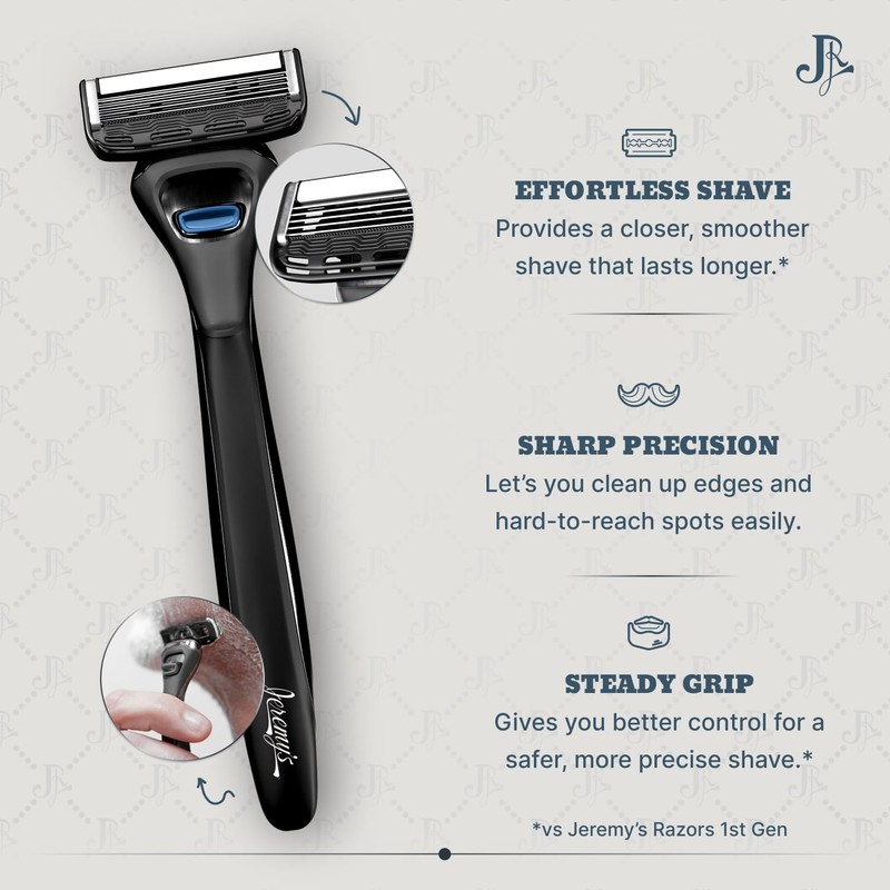 Jeremy's Razors for Men: Precision 5 Blade Razor - Stainless
