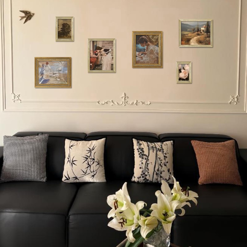 VIOLABBEY 5x7 Picture Frame Gold, Vintage 5 x 7 Photo