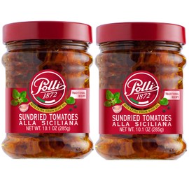 Polli Antipasto Sundried Tomatoes Alla Siciliana With Extra Virgin Olive Oil | Traditional Recipe | Made In Italy - 2 Pack (10.1 oz Each)