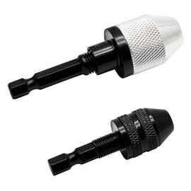 Litoexpe 2Pcs Keyless Drill Chuck 1/4 Inch Hex Shank Keyless Drill, Chuck Fast Change Converter for Impact Driver (0.3-6.5mm, 0.3-3.6mm)
