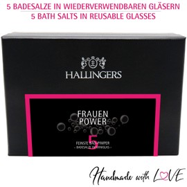 Hallingers 5 Piece Bath Salt Gift Set with Dead Sea Salts (175g) - Women's Power (MiniDeluxe Box) - Christmas For Her - Parent