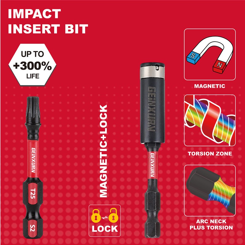 GEINXURN 50 Pieces T25 2 In. Impact Tough Magnetic #25