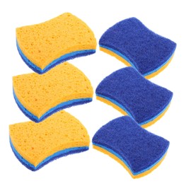 PACKOVE 6Pcs Kitchen Dishwashing Sponges Blue Wok Cleaning Sponges Multi Use Absorbent Scrub Pads for and Cookware Cleaning
