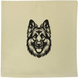 Azeeda 40cm x 40cm 'German Shepherd Dog Front View' Canvas Cushion Cover (CV00037335)
