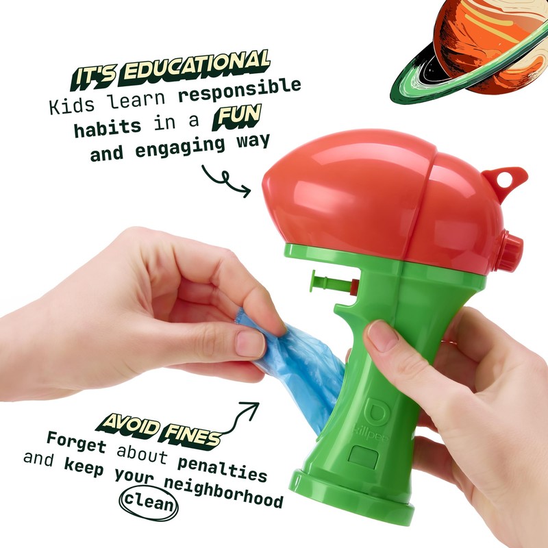 Killpee - Pee-cleaning gun for dogs with poop bag dispenser