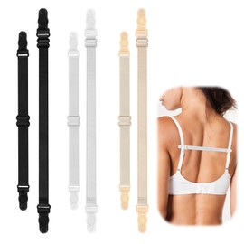 Prasacco 6 Pcs Bra Strap Holders for Slipping, Women's Elastic Bra Strap Holder Bra Clips to Make Racerback Conceal Straps Bra Accessories, Mixed