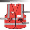 WORCBGIO Reflective Safety Vest with Pockets High Visibility Sliver Strip