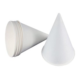 100 Count White Paper Cone Cups,5oz Snow Cone Cups for Shaved Ice、as Smoothie Cups、Office Water Cups