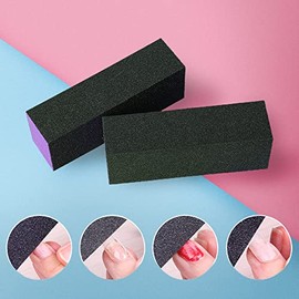 Skypia - Pulidor de uñas (4 lados), color negro y morado