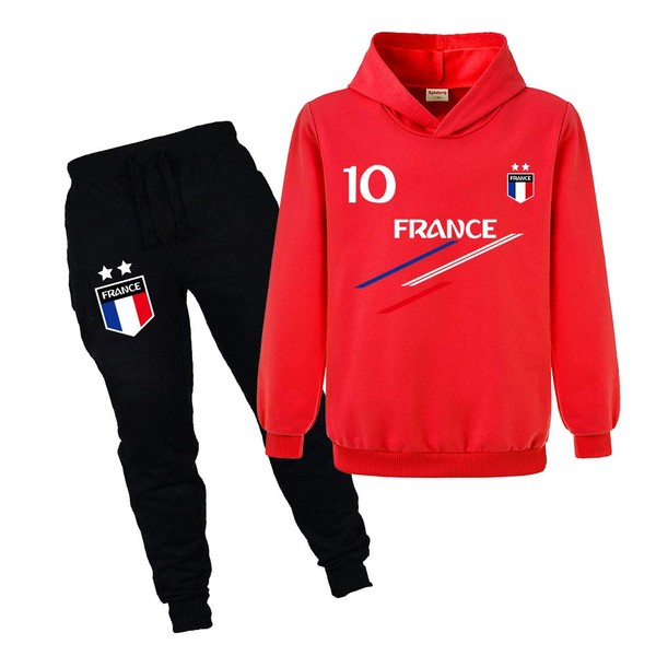 Forlcool France 2 Stars Kids Football Sports Hoodie and Pants Set Two Piece, Style6