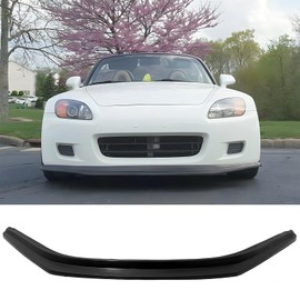 IKON MOTORSPORTS Front Bumper Lip, Compatible with 2000-2003 Honda S2000 AP1, MDA Track Spec Style Unpainted Black PU Air Dam Chin Spoiler Protector Splitter