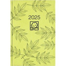 Zettler - Book Calendar 2025 Green, 14.5 x 21 cm, Pocket Calendar with 392 Pages in Cardboard Cover, 1 Day on 1 Page, Day and Week and Interest Counting, Blue Angel and German Calendar