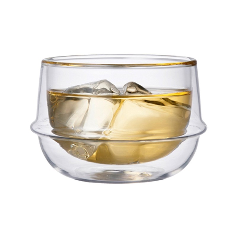 Double-Walled Kinto KRONOS Tea Glass - Maintains Temperature - Prevents
