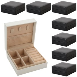 Ciulaiy Bridesmaid Proposal Gifts Travel Jewelry Case set of 8 bachelorette party favors decorations Small Jewelry Box Bridesmaid Gift 8pack Mini Storage Organizer Storage Box(8, White&Black)