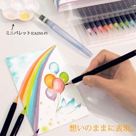 Adult Coloring Set, Color Brush Pens, Watercolor Brush Pens Sai, 15 Colors, Light Japanese Traditional Colors + Adult Coloring Book to Color with Sai, Nara's Four Seasons 4, Winter Todaiji Temple (2