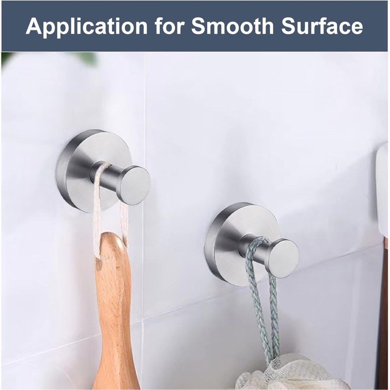 Fliverly Suction Cup Hooks for Shower, Bathroom, Kitchen, Glass Door,