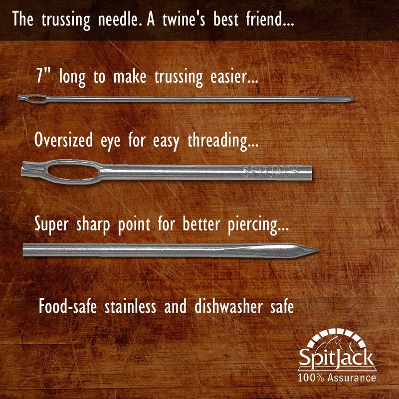 SpitJack 7" Stainless Steel Trussing Needle for Whole Hog Pig