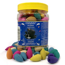 170 Pcs Backflow Incense Cones, 7 Mixed Natural Scents Waterfall Fountain for Burner Holder