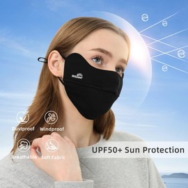 OhSunny Women Winter Half Face Covering Windproof Face Mask Balaclava Dustproof Fleece Sports Outdoor Face Cover WNN3T159D Black