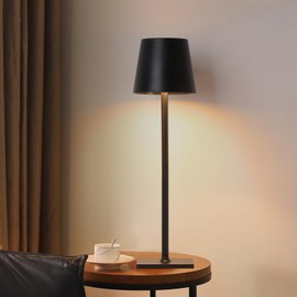 COSYLUX Portable Cordless Small Table lamp, Color & Brightness Dimmable Night Light with Touch Sensor, Rechargeable Battery Operated LED Nightstand Lamp for Bedroom Bedside, Black