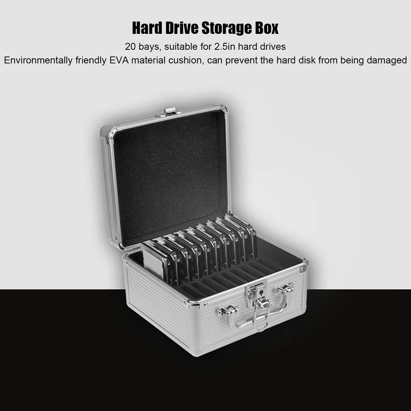 Hard Drive Storage Box, 20 Hard Drives, 2.5 Inch Hard