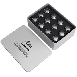 QANBA Gravity KS Mechanical Arcade Buttons 24mm Snap-In Metallic Color Mechanical Pushbutton (Boxed） (Metallic Black H04 (12 pcs))