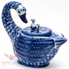 Handmade Porcelain Gzhel Swan bird teapot coffee server handmade in