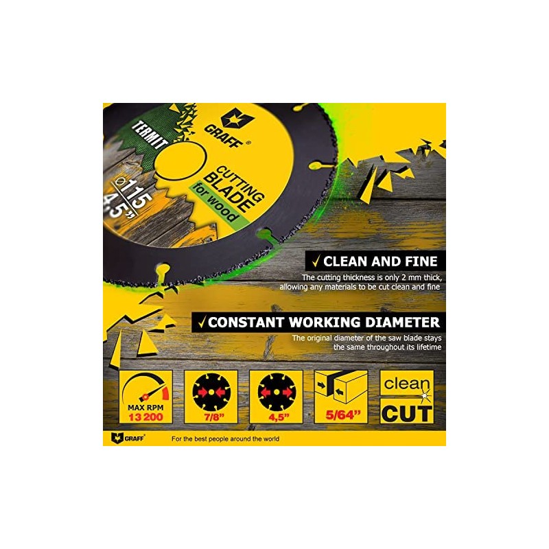 GRAFF Termit 115 mm Cutting Disc for Wood and Plastic,