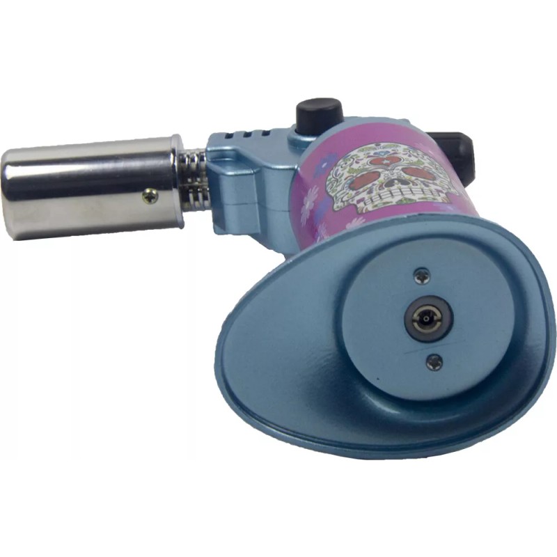 Ever Tech Double Table Torch Lighter Adjustable Flame Refillable Skull