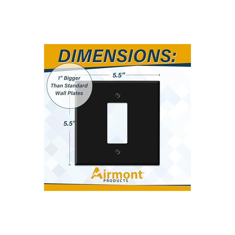 (2 Pack) Jumbo 2-Gang GFCI Rocker Wall Plate Cover –
