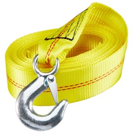 CarBole Trailer Winch Strap, Winch Strap with Heavy Hook Winch Strap, Tow Rope for Trailer, for Marine Winch Change, 5 cm x 6 m, 3300 lbs, Yellow