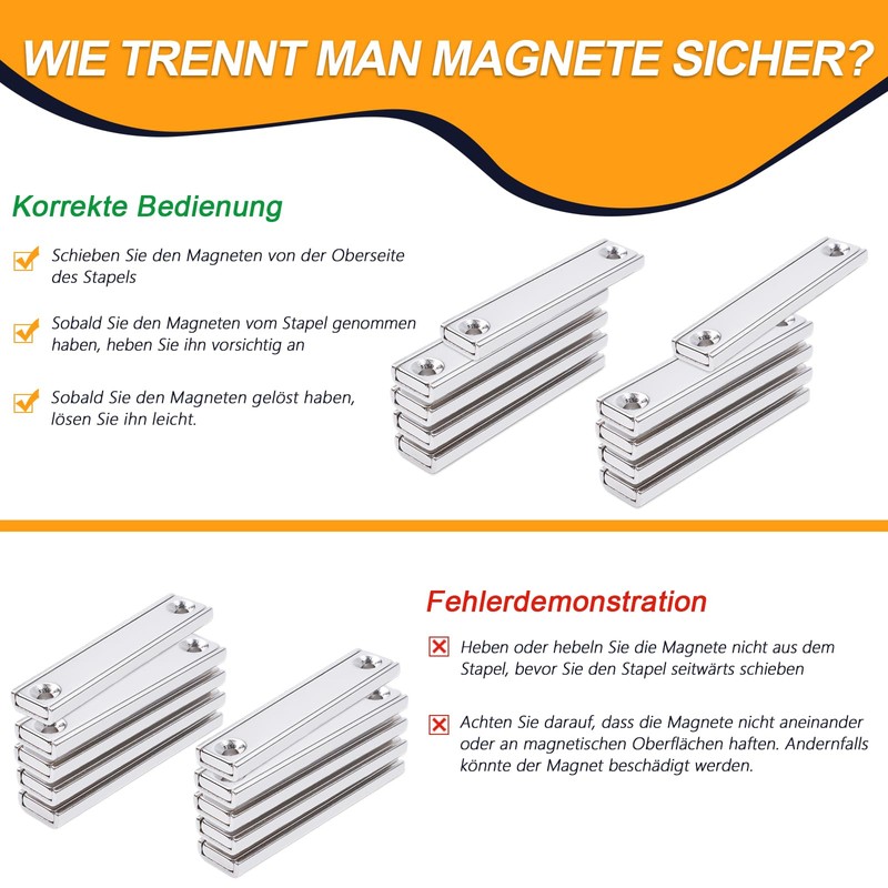 Neodymium Magnets Extra Strong, 60 x 13.5 x 5 mm