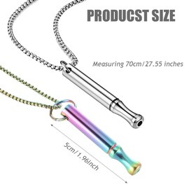LIAMGUS 2 PCS Breathing Necklace, Anxiety Necklace, Portable Stress Relief Mindful Necklace Set, for Anxiety Relief, Meditation, Anxiety Gift (Colorful + Silver)