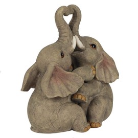 Something Different FO_66138 Elephant Embrace Couple Ornament | 2pcs. 250g, Grey