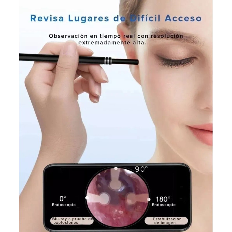 Dahua Cámara Endoscopio Wifi De Oídos, Otoscopio Con 6 Led's