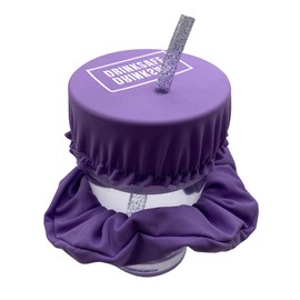 DrinkSafe I Drug Glass Hair Scrunchie Reusable Leakproof for Parties and Festivals I Purple