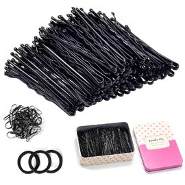 200 Pack Hair Bobby Pins Black with Cute Case, Bobby Pins for Buns, Premium Hair Pins for Kids, Girls and Women, Great for All Hair Types