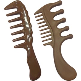 2Pcs Wide Tooth Comb for Curls, Anti-Static Large Curly Hair Beard Massage Comb for Women Men