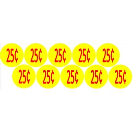 Unbranded/Generic 10 Price Stickers VENDING MACHINE CANDY STICKERS LABEL .25 Cent Free Shipping