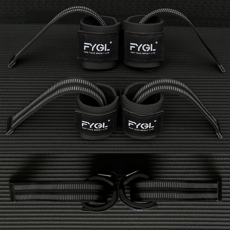 FYGL Lifting-Straps - Neoprene Padded Wrist-Wraps with Nylon Dura Grip