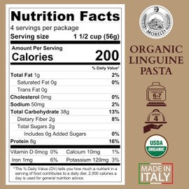 Morelli Squid Ink Pasta Linguine- Organic Italian Pasta - Black Pasta Noodles - Durum Wheat Semolina - Nero Di Seppia Made in Italy - 8.8oz / 250g (pack of 2)