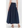 Madewell Women's Smocked Indigo Midi Skirt, Rinse Wash, Blue, M