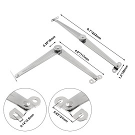 Aracombie 2 Pack Heavy Duty Folding Toy Box Hinges, Soft Close Stainless Steel Lid Stay Hinge, Rotatable Lid Support Bracket for Cupboard Cabinet Door